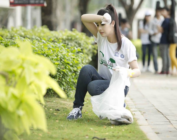 Ngọc Hân tươi tắn hưởng ứng Giờ Trái đất 2014 - ảnh 13